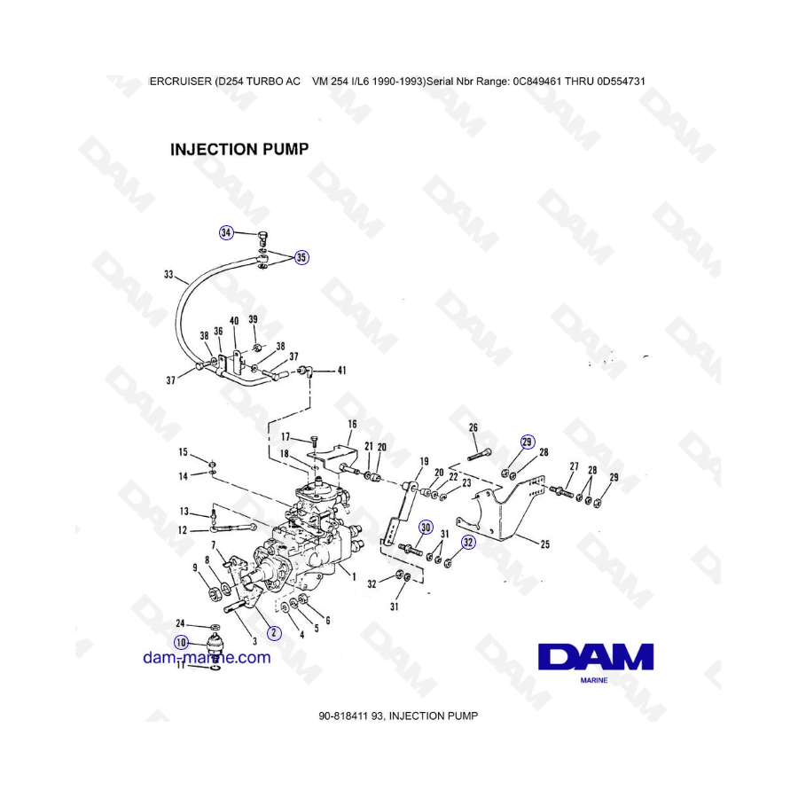 Mercruiser D254 TURBO AC - INJECTION PUMP