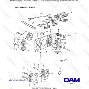 Mercruiser D254 TURBO AC - INSTRUMENT PANEL