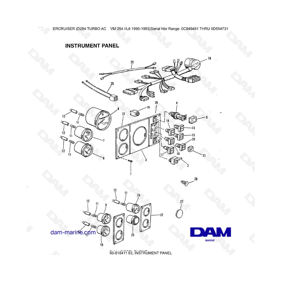 Mercruiser D254 TURBO AC - PANEL DE INSTRUMENTOS