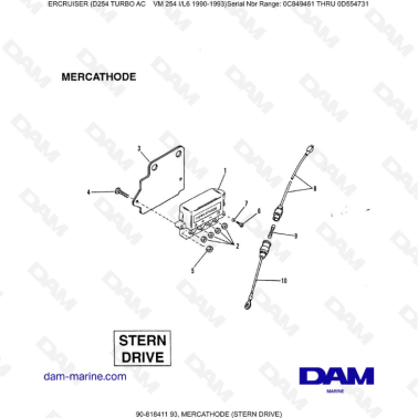 Mercruiser D254 TURBO AC - MERCATHODE (STERN DRIVE)