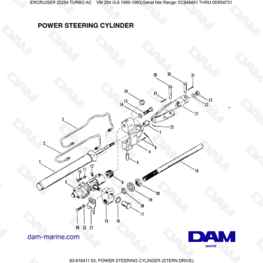 Mercruiser D254 TURBO AC - POWER STEERING CYLINDER (STERN DRIVE)