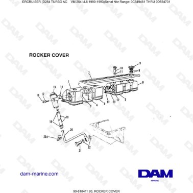 Mercruiser D254 TURBO AC - ROCKER COVER