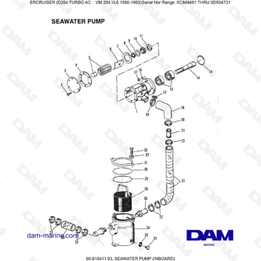 Mercruiser D254 TURBO AC - SEAWATER PUMP (INBOARD)