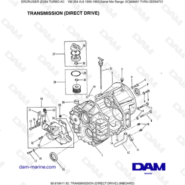 Mercruiser D254 TURBO AC - TRANSMISSION (DIRECT DRIVE) (INBOARD)