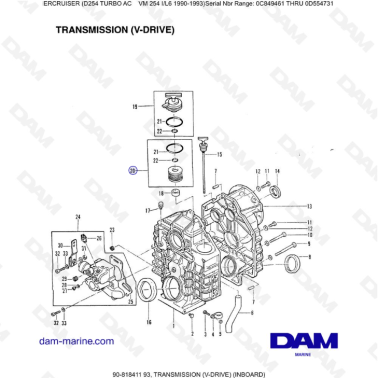 Mercruiser D254 TURBO AC - TRANSMISSION (V-DRIVE) (INBOARD)