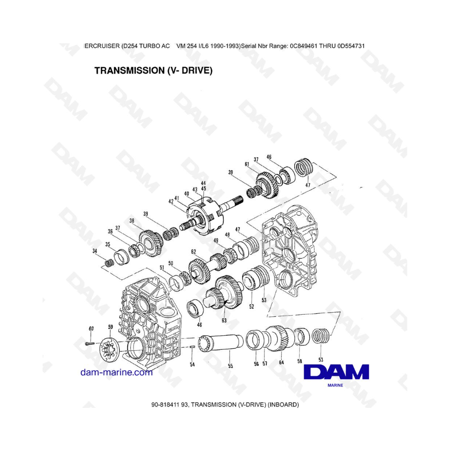 Mercruiser D254 TURBO AC - TRANSMISSION (V-DRIVE) (INBOARD)