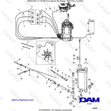 MERCURY MARINER 175 OPTIMAX - Oil Injection Components
