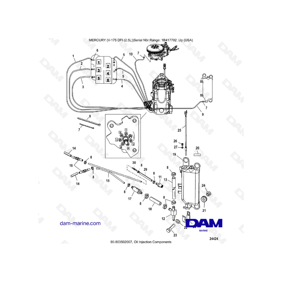 MERCURY MARINER 175 OPTIMAX - Oil Injection Components