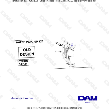 Mercruiser D254 TURBO AC - WATER PICK-UP KIT (OLD DESIGN) (STERN DRIVE)