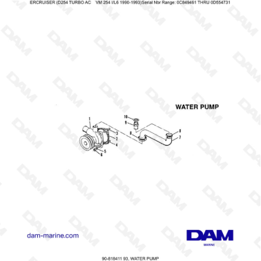 Mercruiser D254 TURBO AC - WATER PUMP
