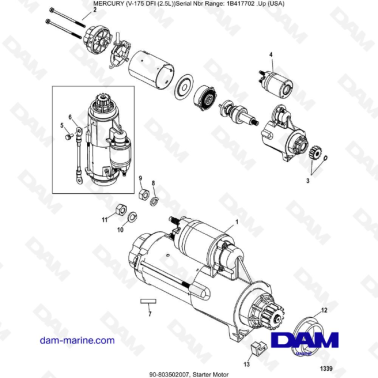 MERCURY MARINER 175 OPTIMAX - Starter Motor
