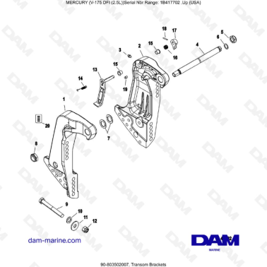 MERCURY MARINER 175 OPTIMAX - Transom Brackets