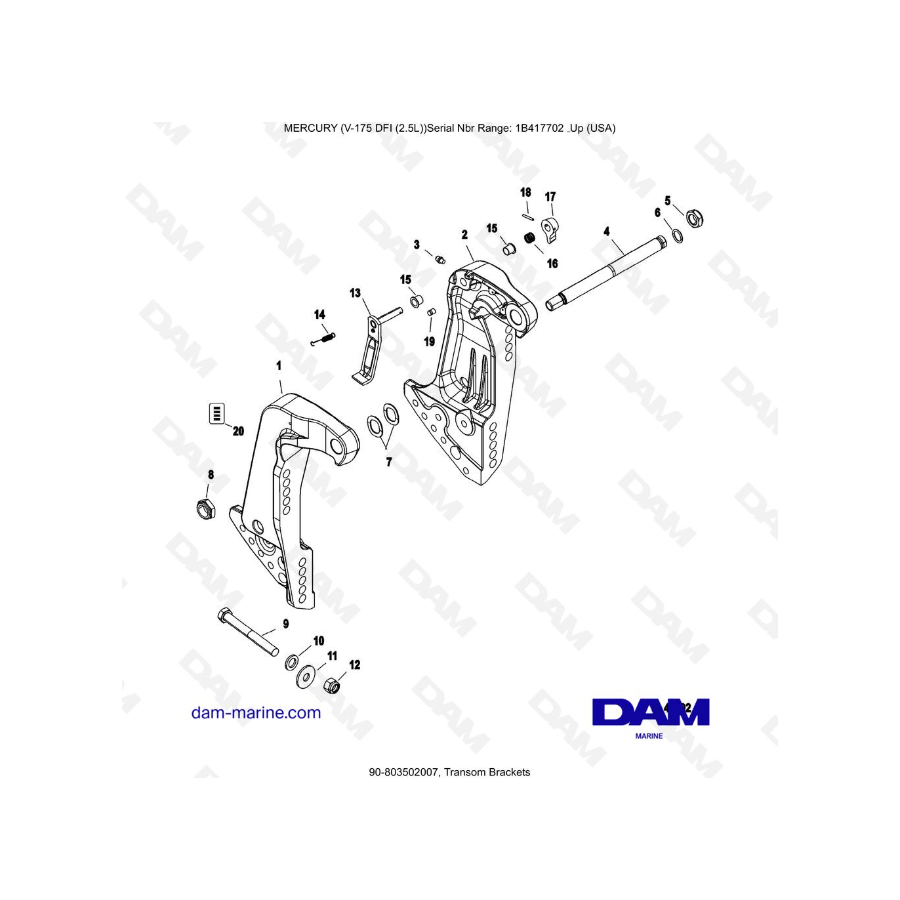 MERCURY MARINER 175 OPTIMAX - Transom Brackets