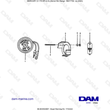 MERCURY MARINER 175 OPTIMAX - Visual Warning Kit, 17334A2