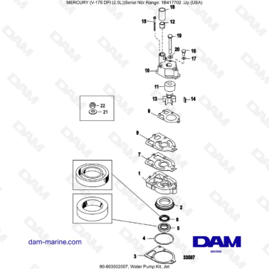 MERCURY MARINER 175 OPTIMAX - Water Pump Kit, Jet
