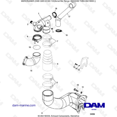 MERCRUISER CMD QSD 2.0 ES 130 - Exhaust Components, Sterndrive