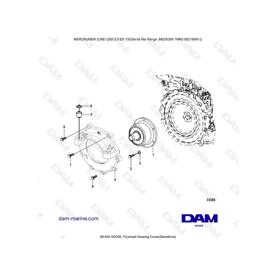 MERCRUISER CMD QSD 2.0 ES 130 - Flywheel Housing Cover(Sterndrive)