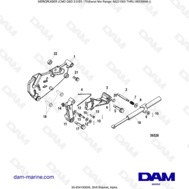 Mercruiser CMD QSD 2.0 ES 170 - Shift Bracket, Alpha