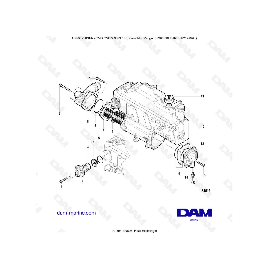 MERCRUISER CMD QSD 2.0 ES 130 - Heat Exchanger
