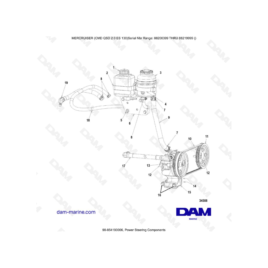 MERCRUISER CMD QSD 2.0 ES 130 - Power Steering Components