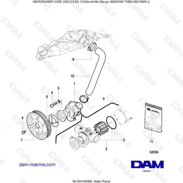 MERCRUISER CMD QSD 2.0 ES 130 - Water Pump