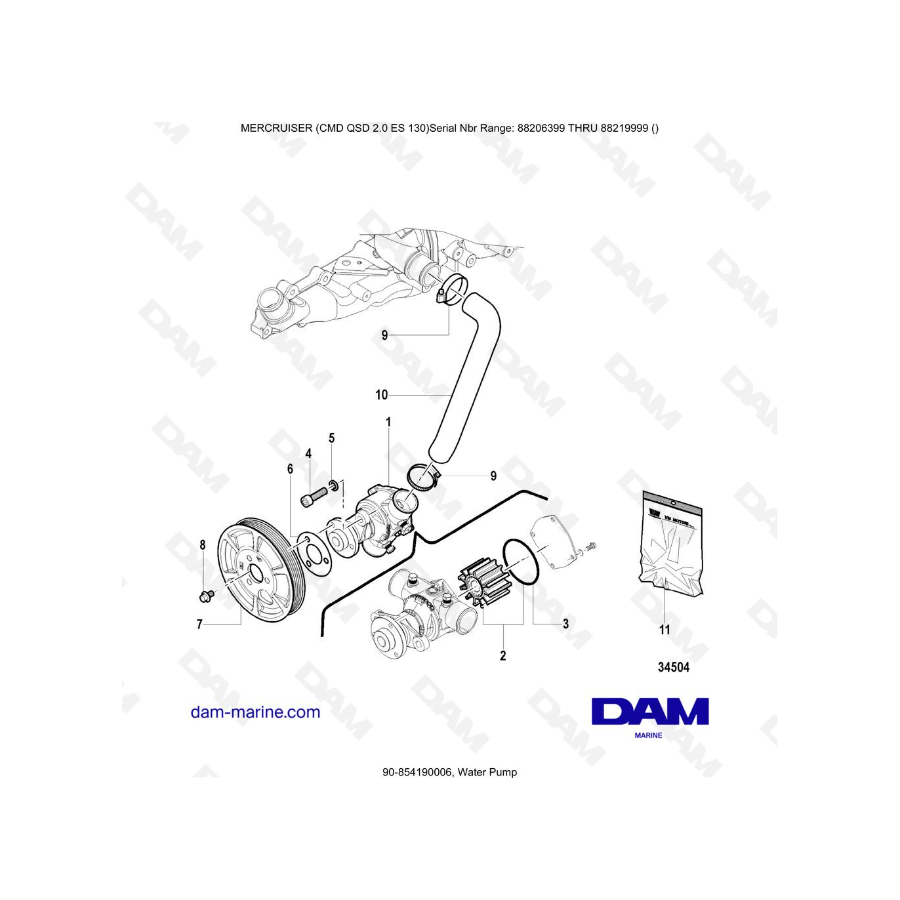 MERCRUISER CMD QSD 2.0 ES 130 - Water Pump