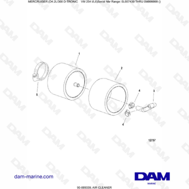 Mercruiser D4.2 - 300D TRONIC -  AIR CLEANER