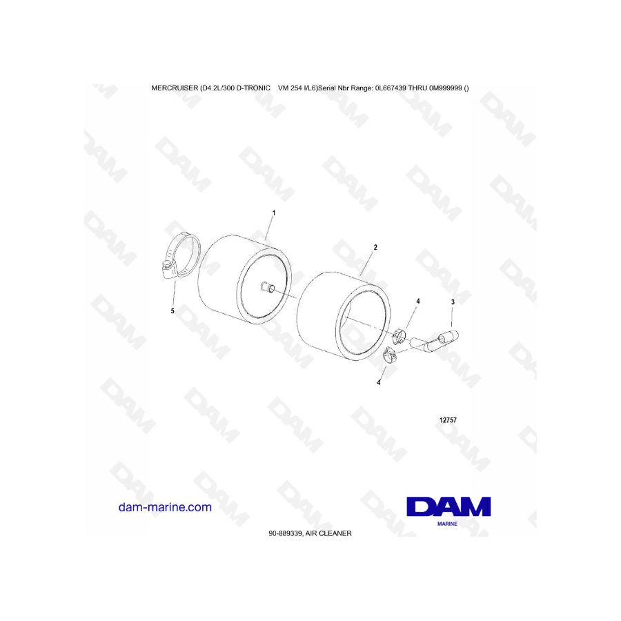 Mercruiser D4.2 - 300D TRONIC - FILTRO DE AIRE
