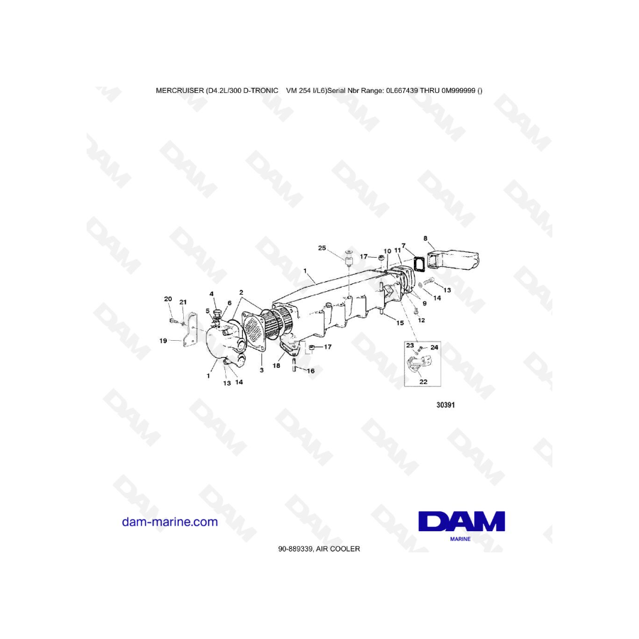 Mercruiser D4.2 -300D TRONIC - ENFRIADOR DE AIRE