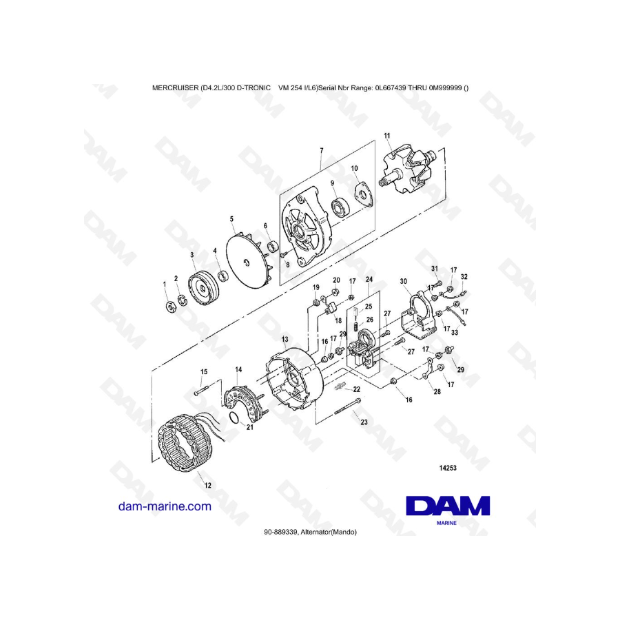 Mercruiser D4.2 -300D TRONIC - Alternator(Mando)