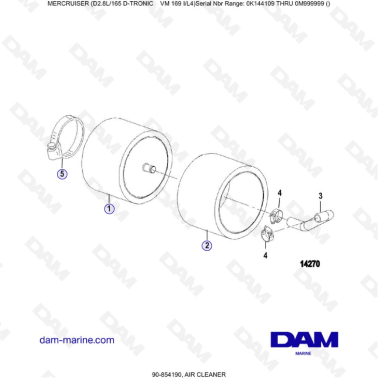 Mercruiser D2.8L 165 D-TRONIC - AIR CLEANER