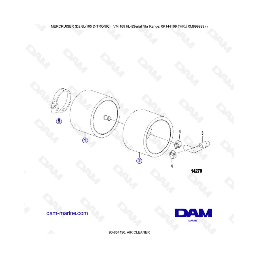 Mercruiser D2.8L 165 D-TRONIC - AIR CLEANER