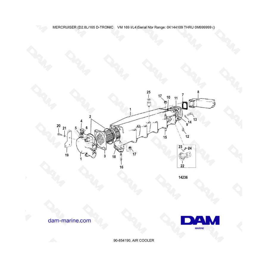 Mercruiser D2.8L 165 D-TRONIC - ENFRIADOR DE AIRE