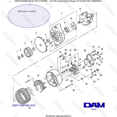 Mercruiser D2.8L 165 D-TRONIC - Alternator(Mando)