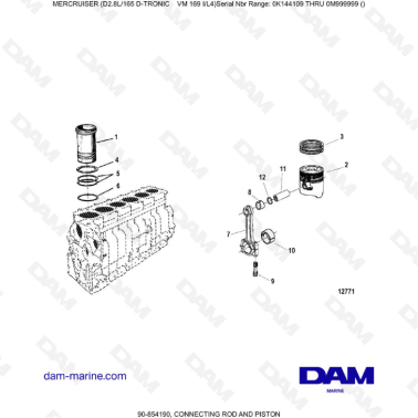 Mercruiser D2.8L 165 D-TRONIC - CONNECTING ROD AND PISTON