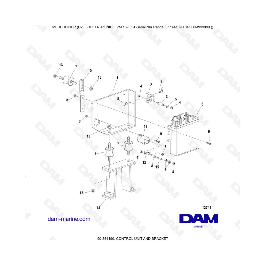 Mercruiser D2.8L 165 D-TRONIC - UNIDAD DE CONTROL Y SOPORTE