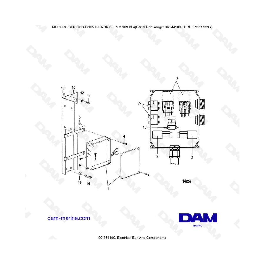 Mercruiser D2.8L 165 D-TRONIC - Electrical Box And Components