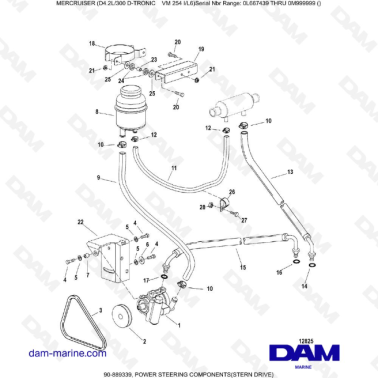 Mercruiser D4.2 - 300D - TRONIC - POWER STEERING COMPONENTS STERN DRIVE