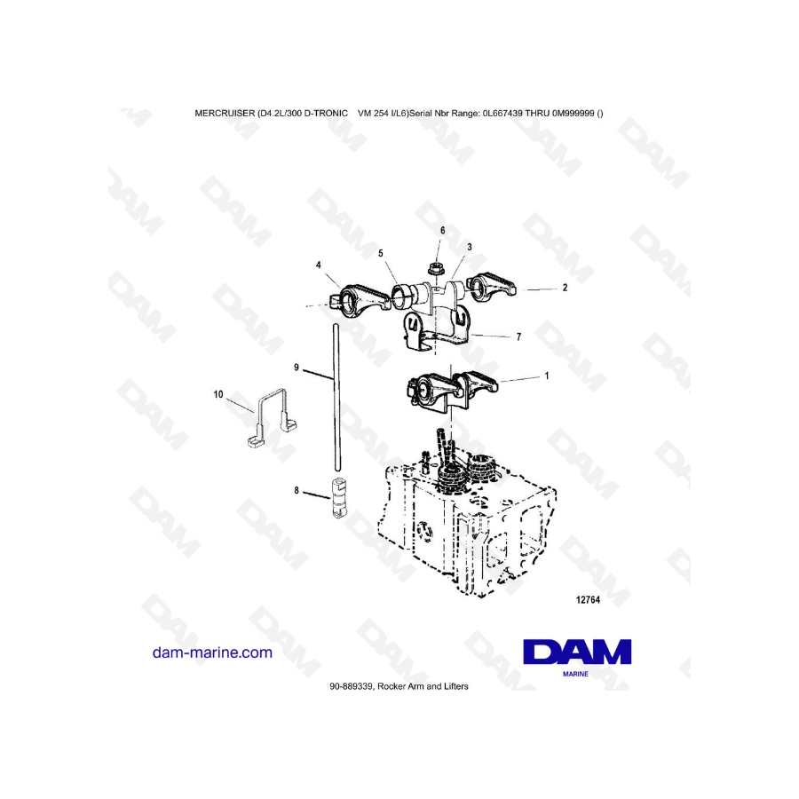 Mercruiser D4.2 - 300D - TRONIC - Rocker Arm and Lifters
