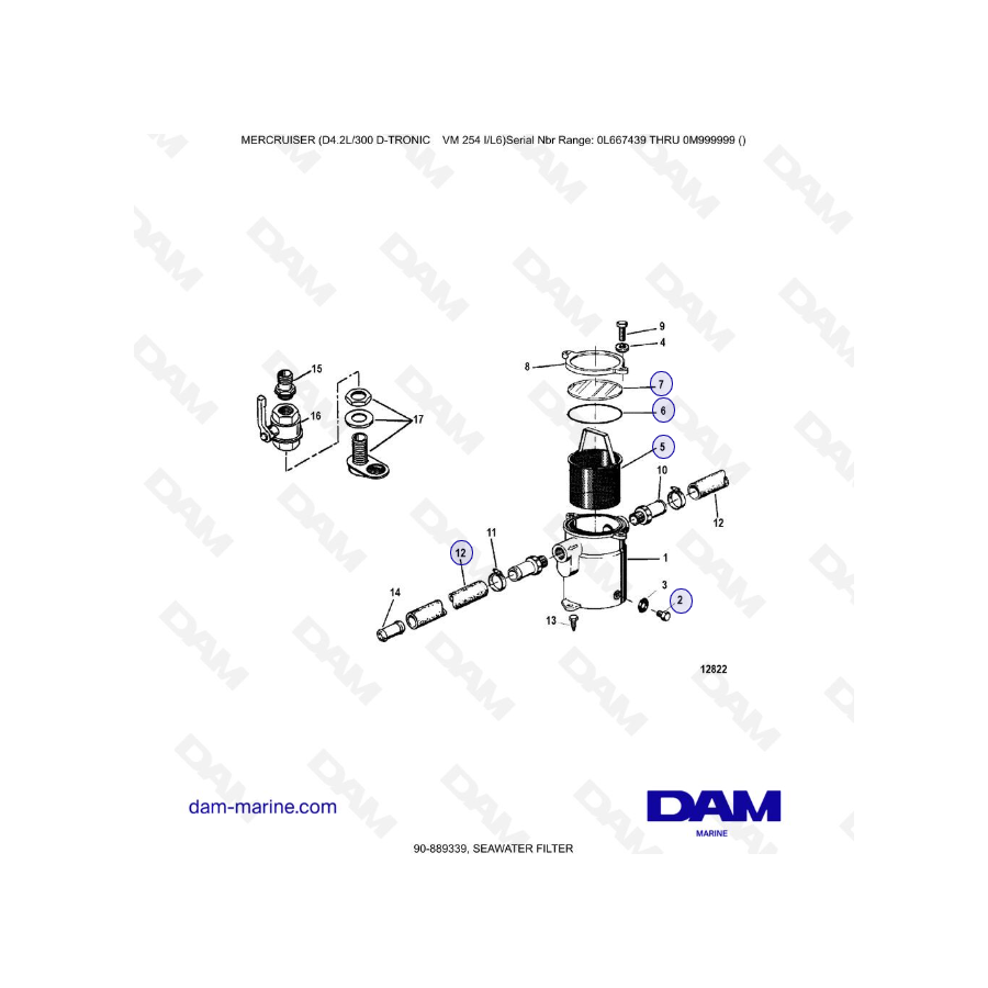 Mercruiser D4.2 - 300D - TRONIC - SEAWATER FILTER