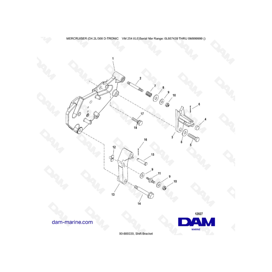Mercruiser D4.2 - 300D - TRONIC - Shift Bracket