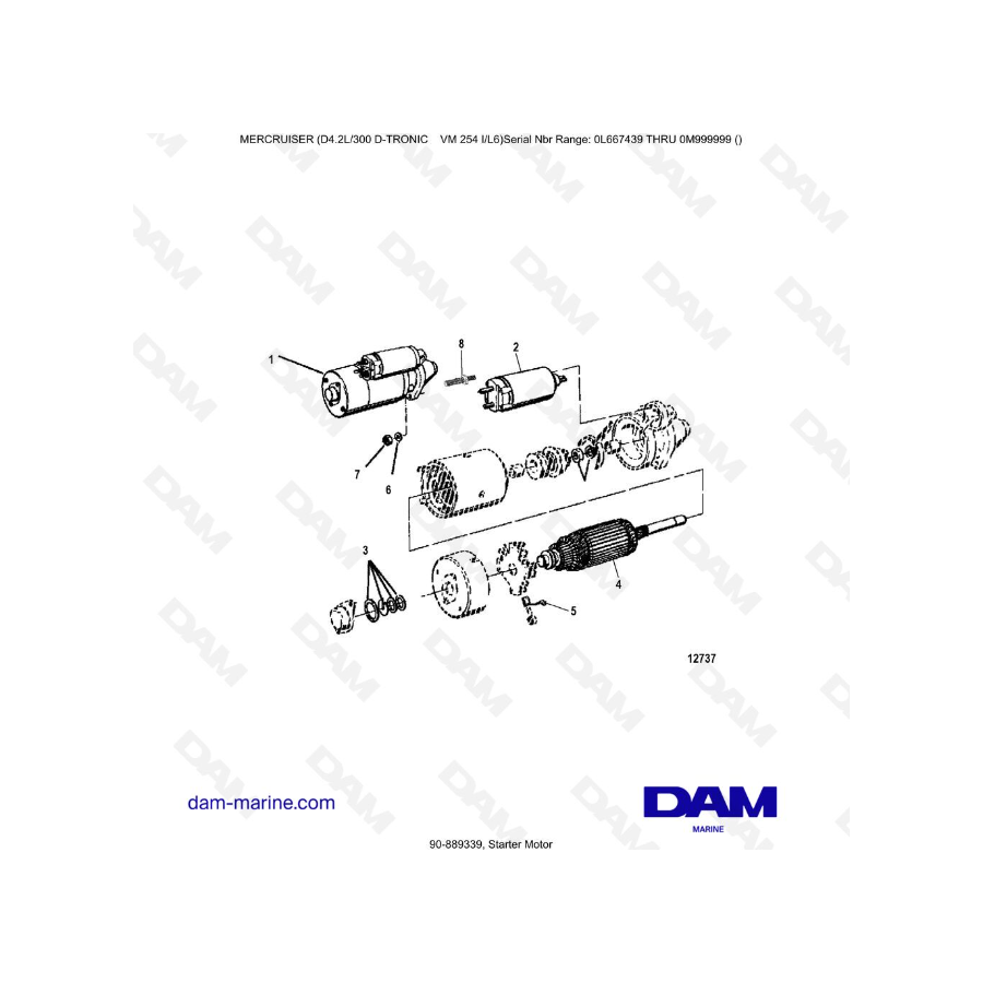 Mercruiser D4.2 - 300D - TRONIC - Starter Motor