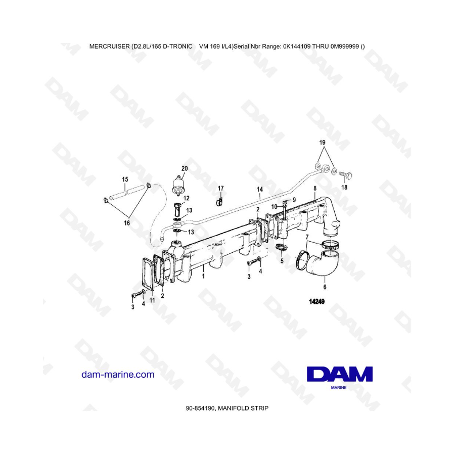 Mercruiser D2.8L 165 D-TRONIC - MANIFOLD STRIP