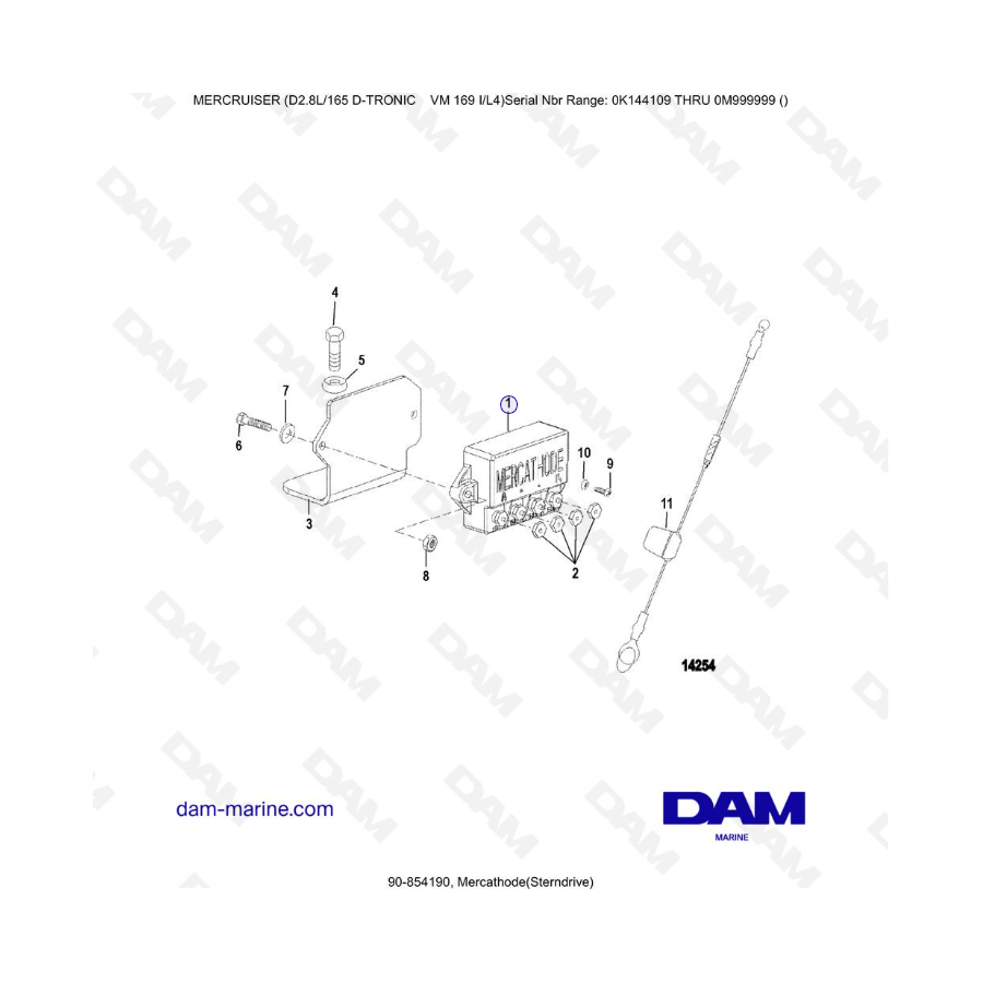 Mercruiser D2.8L 165 D-TRONIC - Mercathode(Sterndrive)