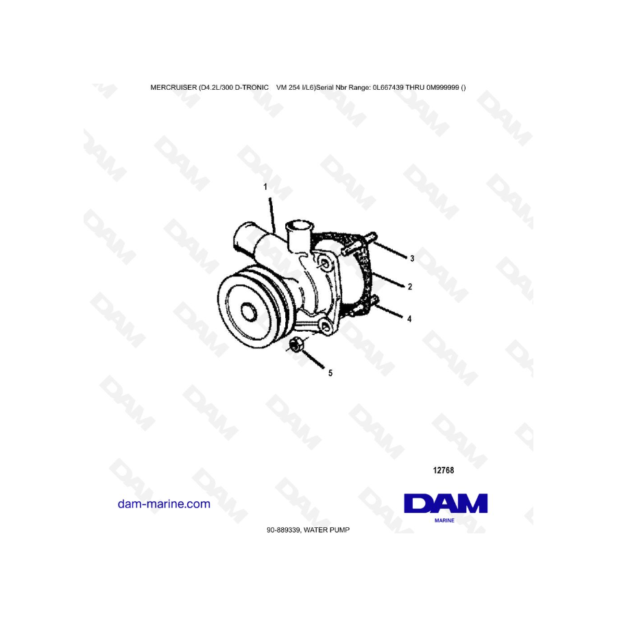 Mercruiser D4.2 - 300D - TRONIC - BOMBA DE AGUA