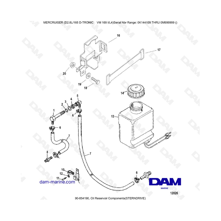 Mercruiser D2.8L 165 D-TRONIC - Oil Reservoir Components(STERNDRIVE)