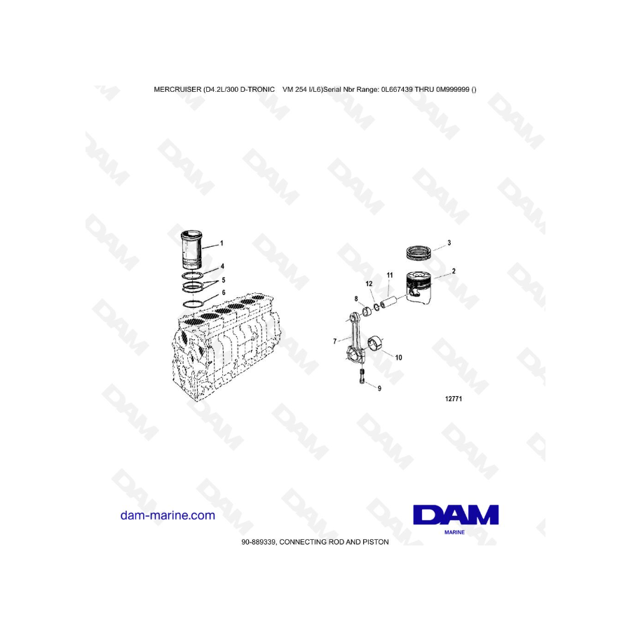Mercruiser D4.2 - 300D - TRONIC - CONNECTING ROD AND PISTON