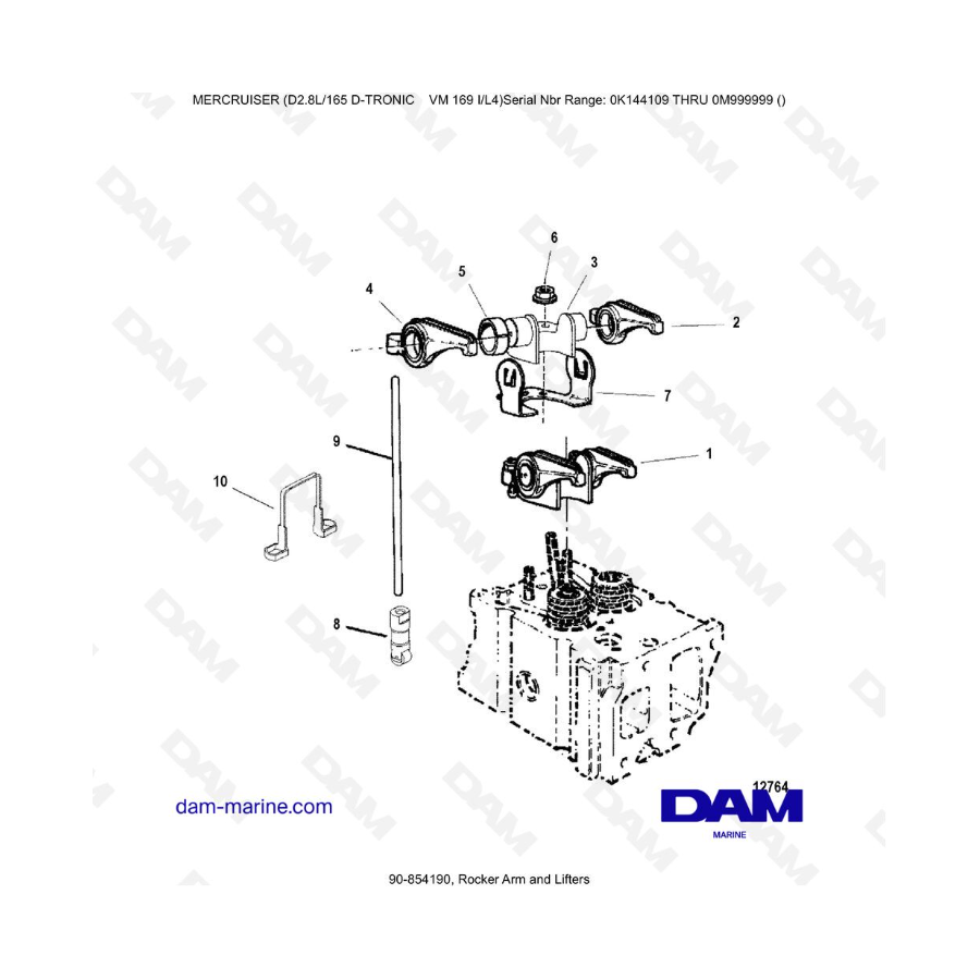 Mercruiser D2.8L 165 D-TRONIC - Rocker Arm and Lifters