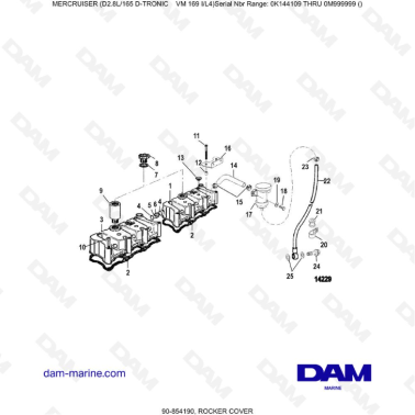 Mercruiser D2.8L 165 D-TRONIC - ROCKER COVER