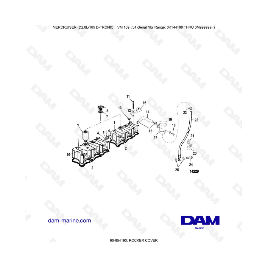 Mercruiser D2.8L 165 D-TRONIC - TAPA DE BALANCINES